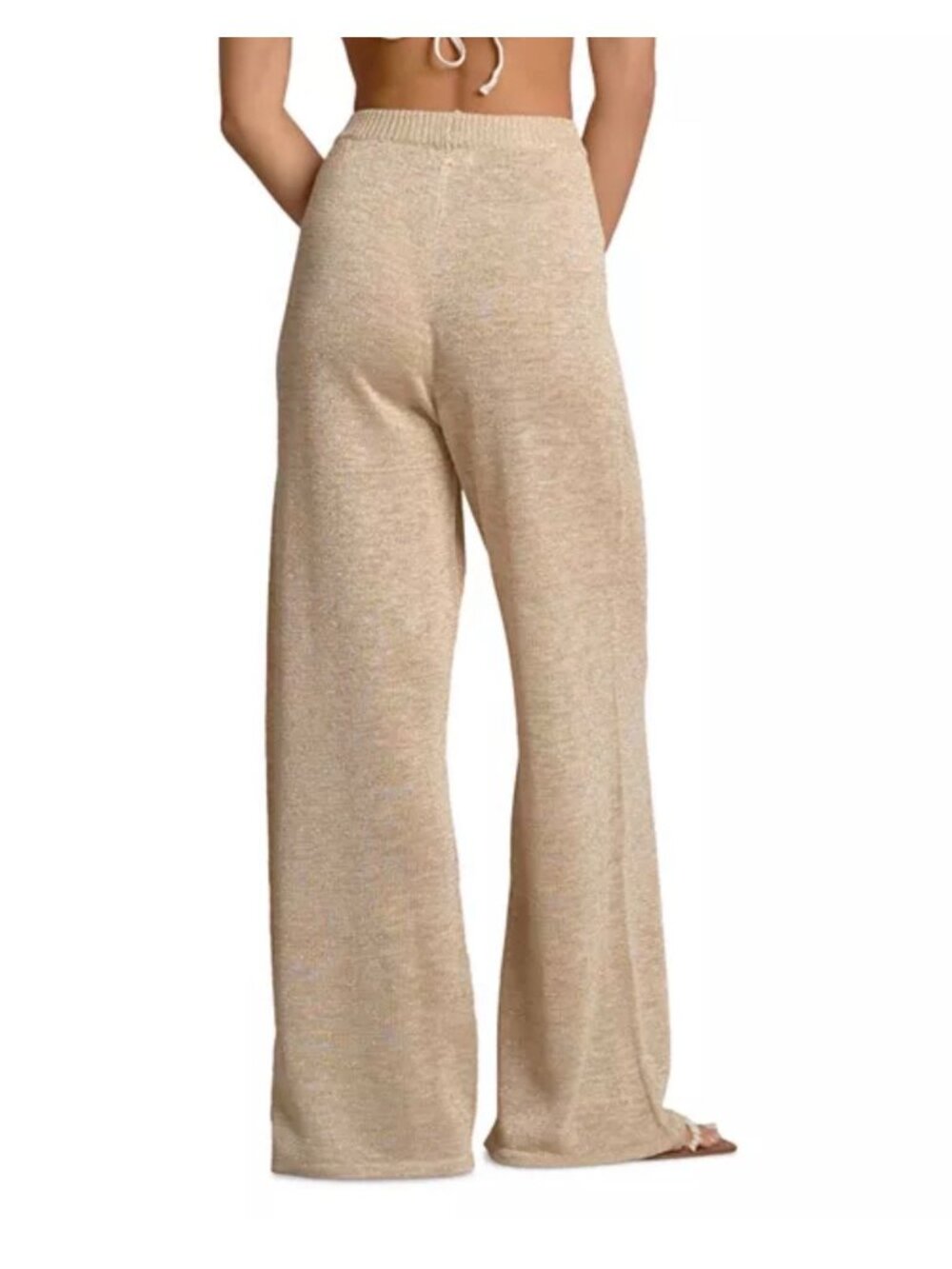 ELAN Tan Beige Knit Coverup Swim Pants Sz M NEW NWT - Picture 2 of 6